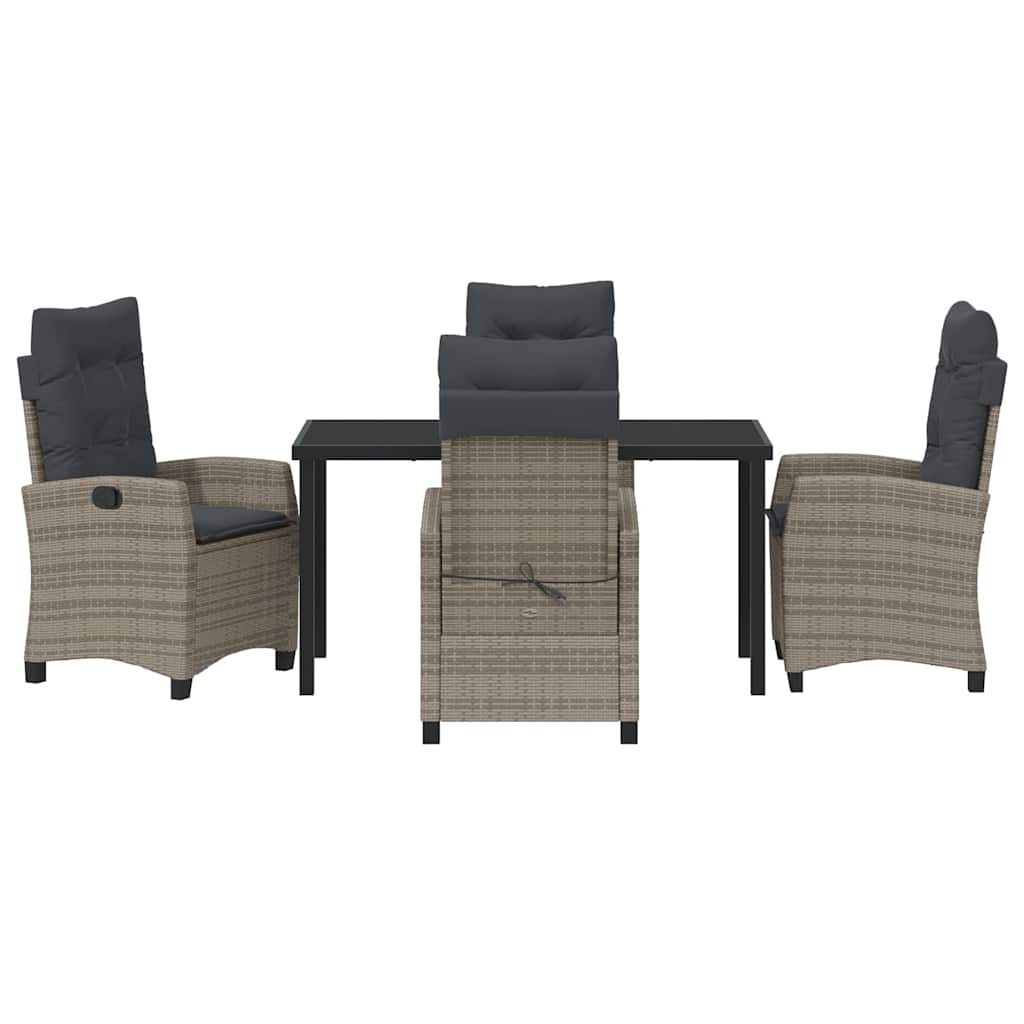 Have Spisebordssæt 5 stk. Grå polyrattan