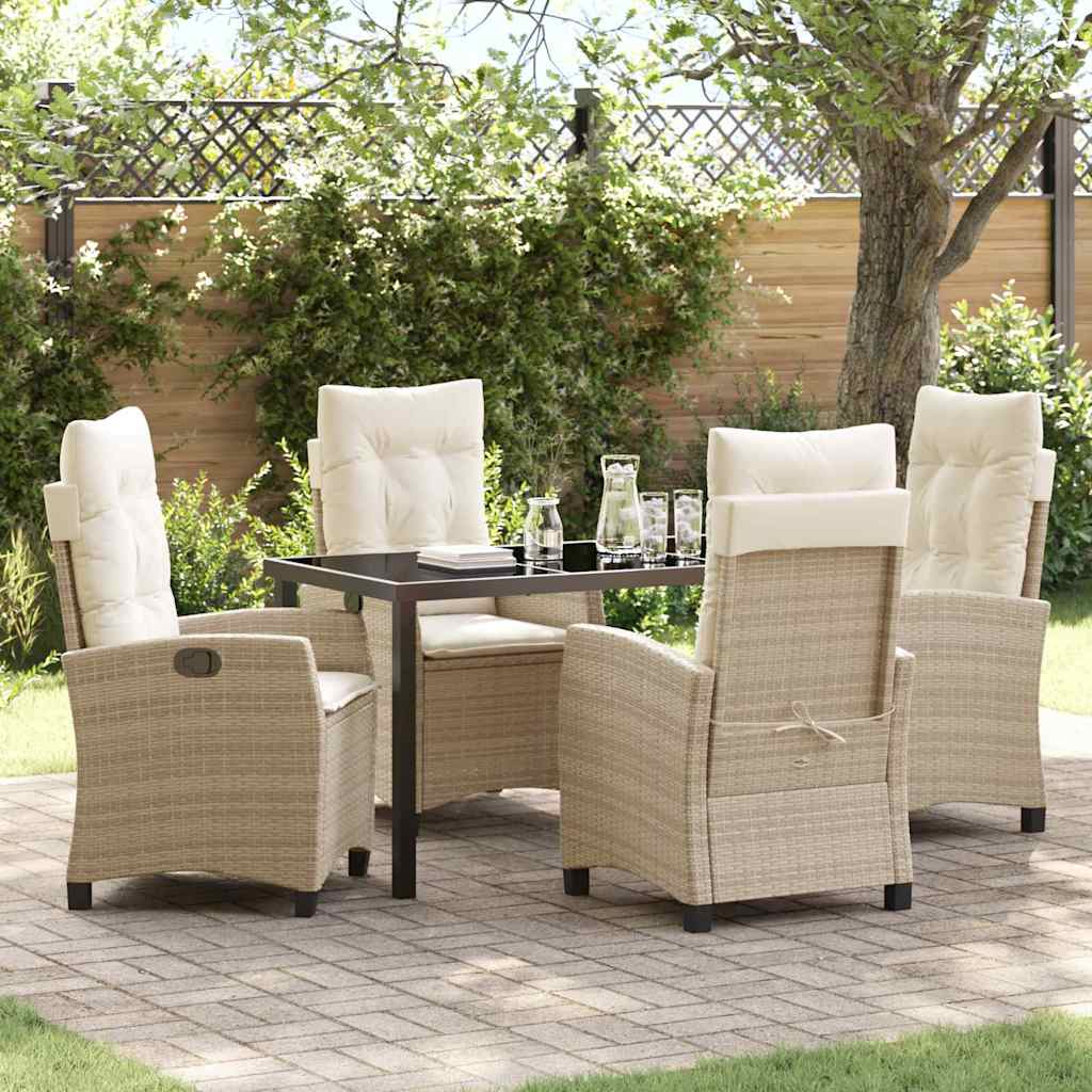 Have Spisebordssæt 5 stk. Beige polyrattan