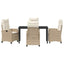 Have Spisebordssæt 5 stk. Beige polyrattan