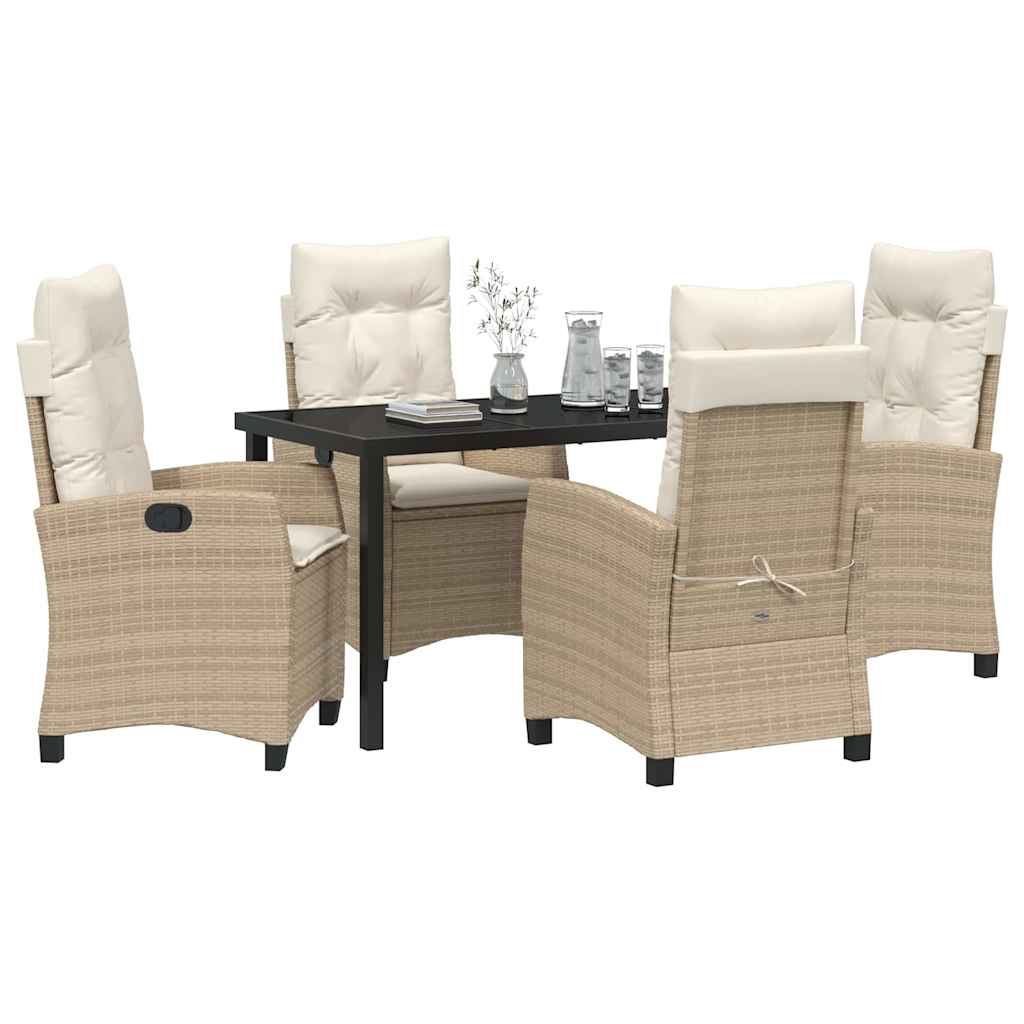 Have Spisebordssæt 5 stk. Beige polyrattan