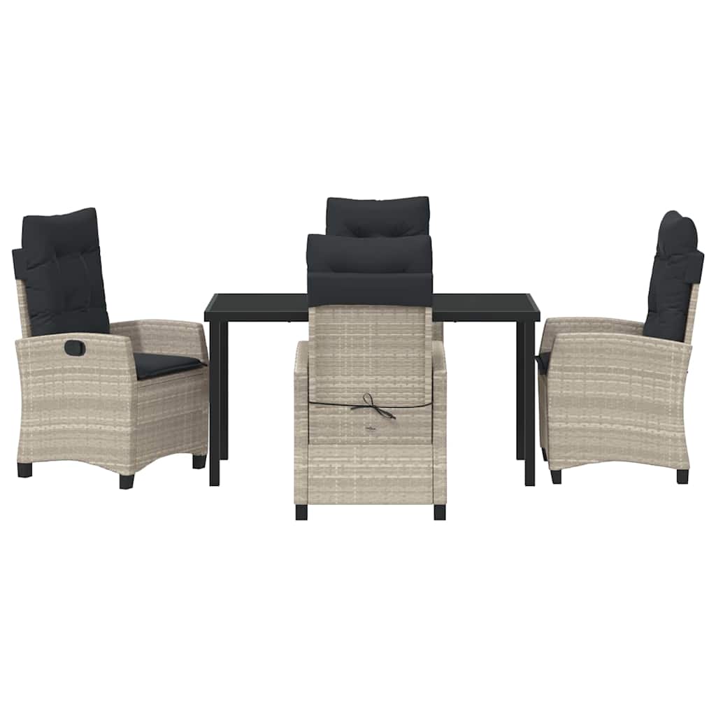 Have Spisebordssæt 5 stk. Lysegrå polyrattan