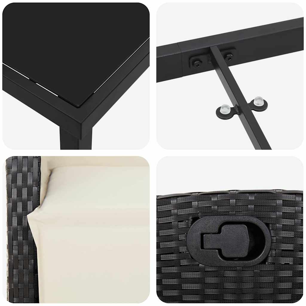 Have Spisebordssæt 5 stk. Sort polyrattan
