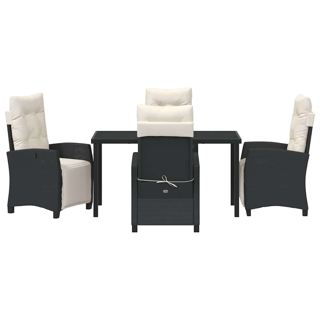 Have Spisebordssæt 5 stk. Sort polyrattan