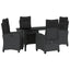 Have Spisebordssæt 5 stk. Sort polyrattan