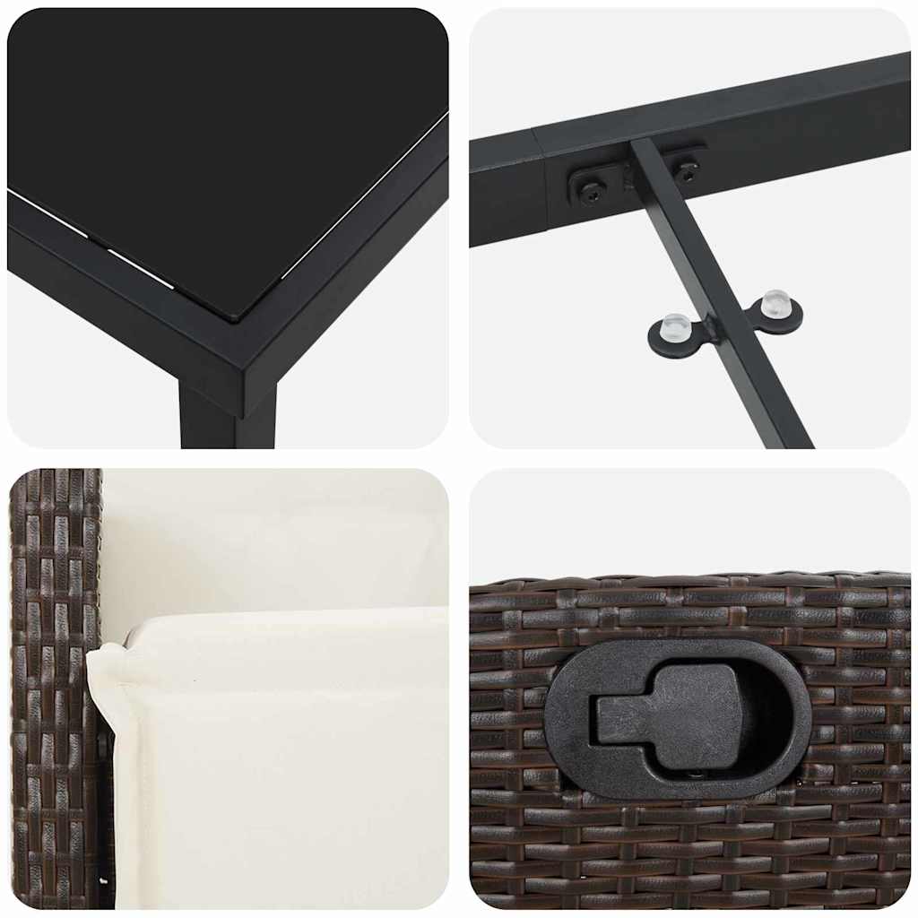 Have Spisebordssæt 5 stk. Brun polyrattan