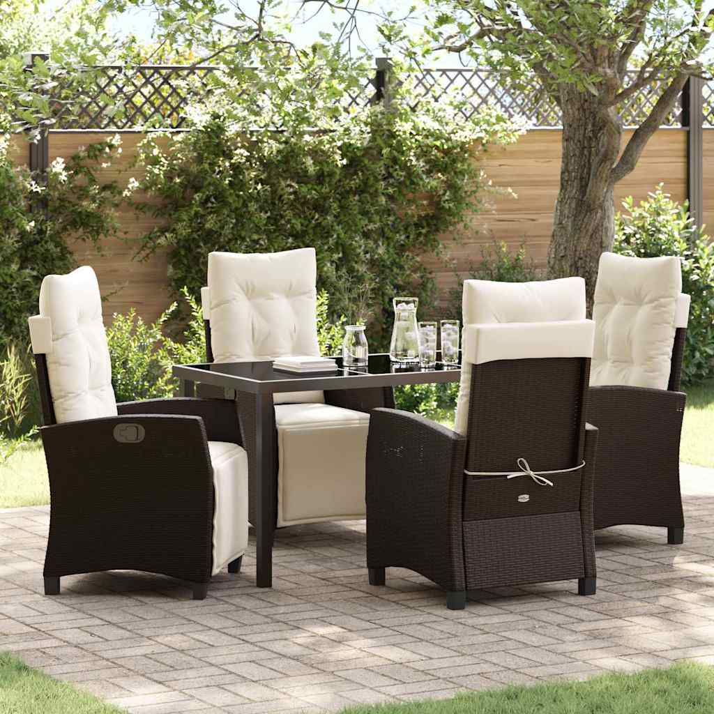Have Spisebordssæt 5 stk. Brun polyrattan