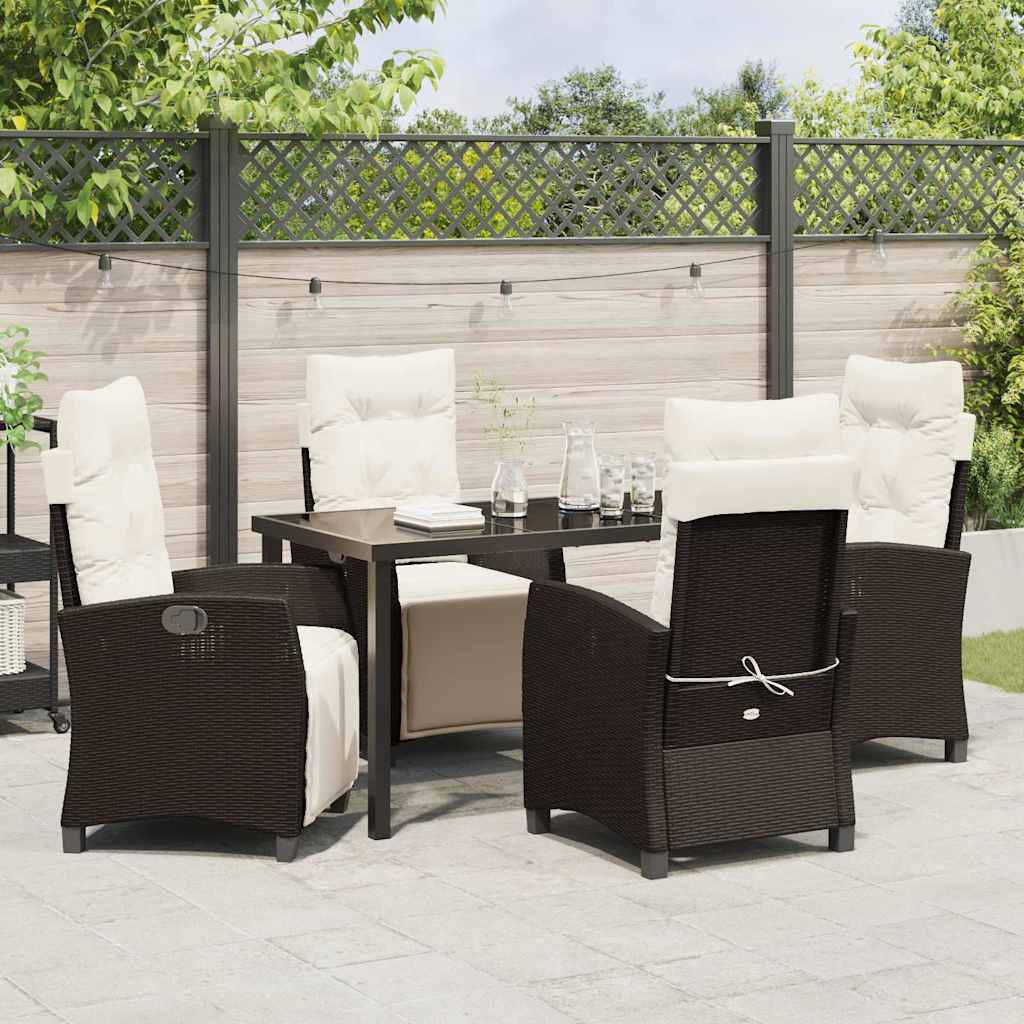 Have Spisebordssæt 5 stk. Brun polyrattan