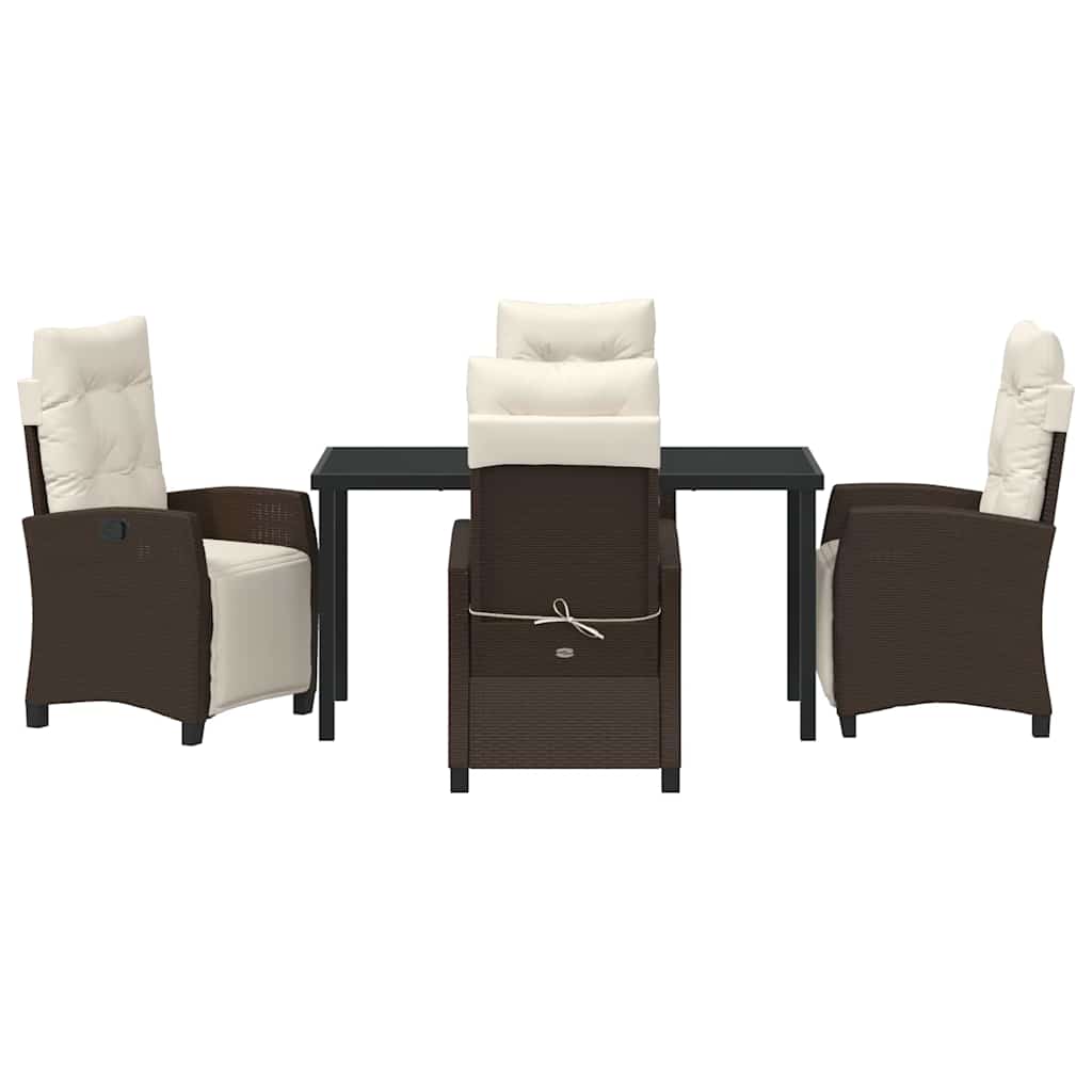 Have Spisebordssæt 5 stk. Brun polyrattan