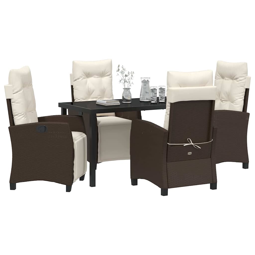Have Spisebordssæt 5 stk. Brun polyrattan