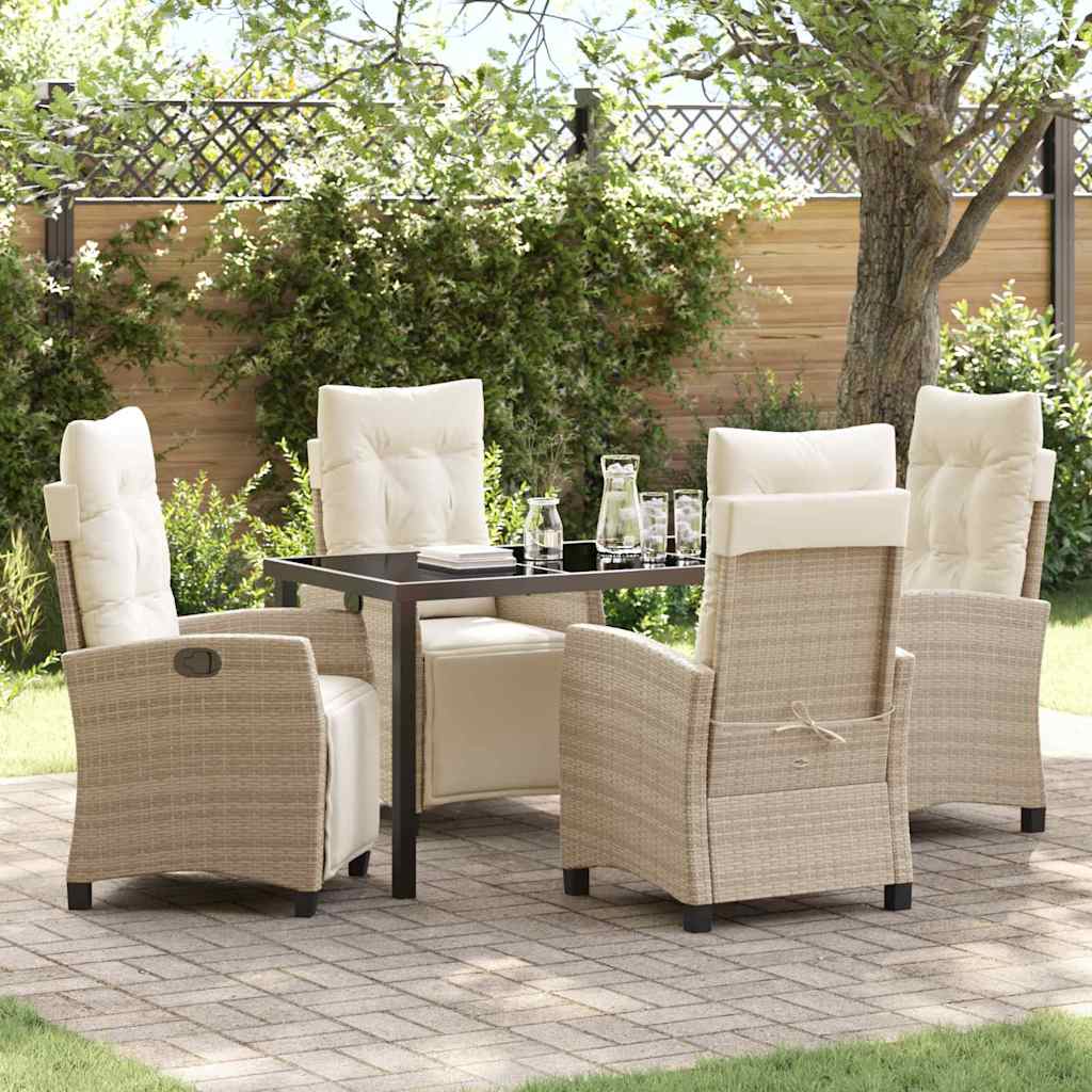 Have Spisebordssæt 5 stk. Beige polyrattan