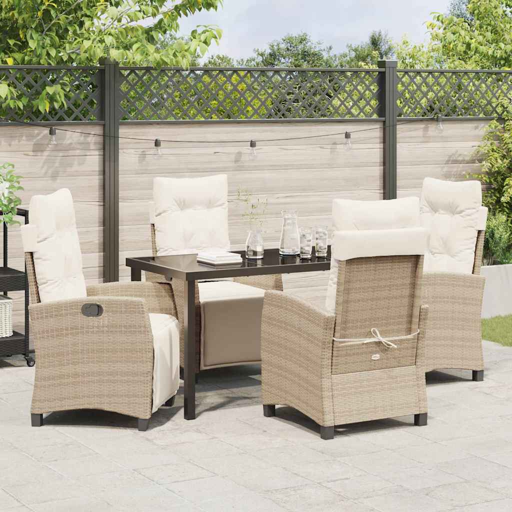 Have Spisebordssæt 5 stk. Beige polyrattan