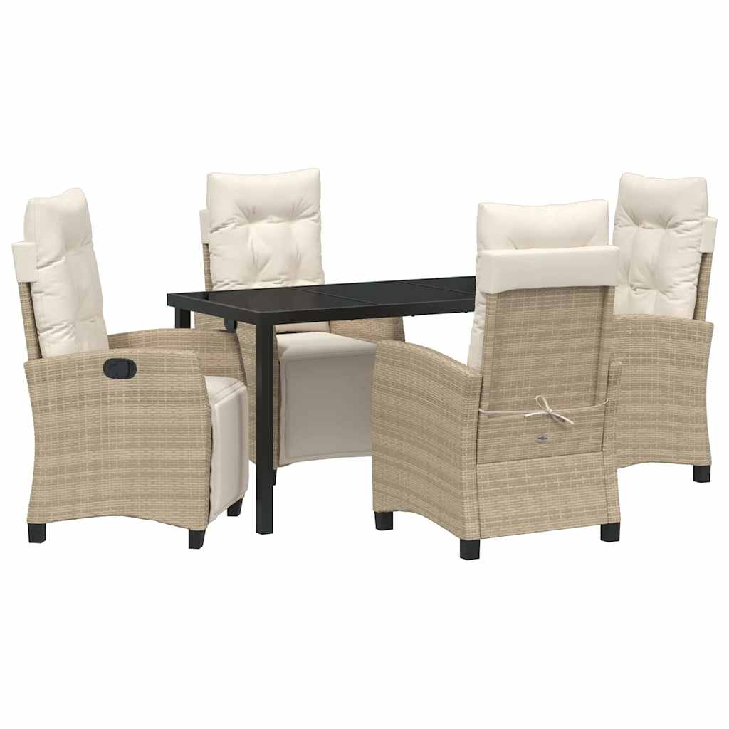 Have Spisebordssæt 5 stk. Beige polyrattan