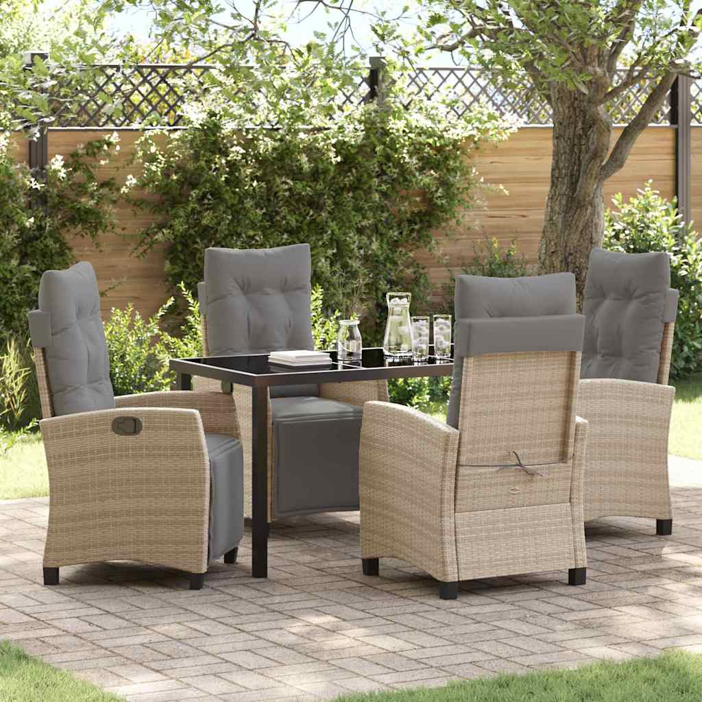 Have Spisebordssæt 5 stk. Beige polyrattan