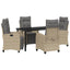 Have Spisebordssæt 5 stk. Beige polyrattan