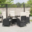 Have Spisebordssæt 5 stk. Sort polyrattan