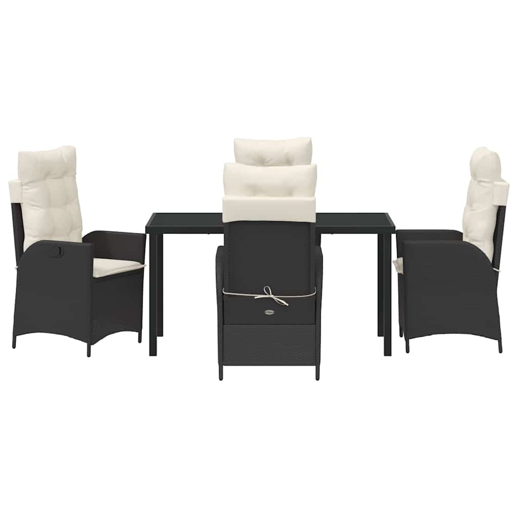 Have Spisebordssæt 5 stk. Sort polyrattan