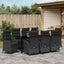 Have Spisebordssæt med pude 9 pcs Sort polyrattan