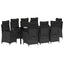 Have Spisebordssæt med pude 9 pcs Sort polyrattan