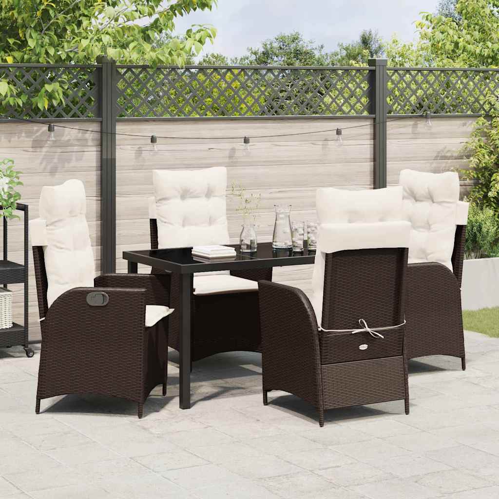 Have Spisebordssæt 5 stk. Brun polyrattan