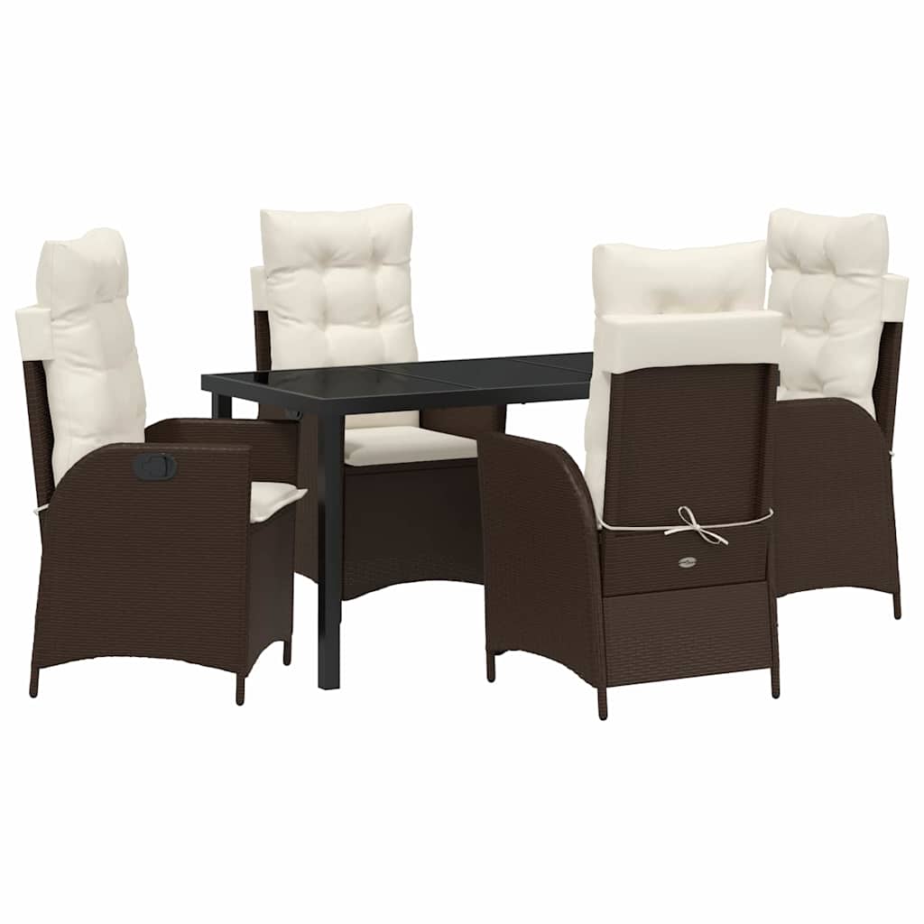 Have Spisebordssæt 5 stk. Brun polyrattan