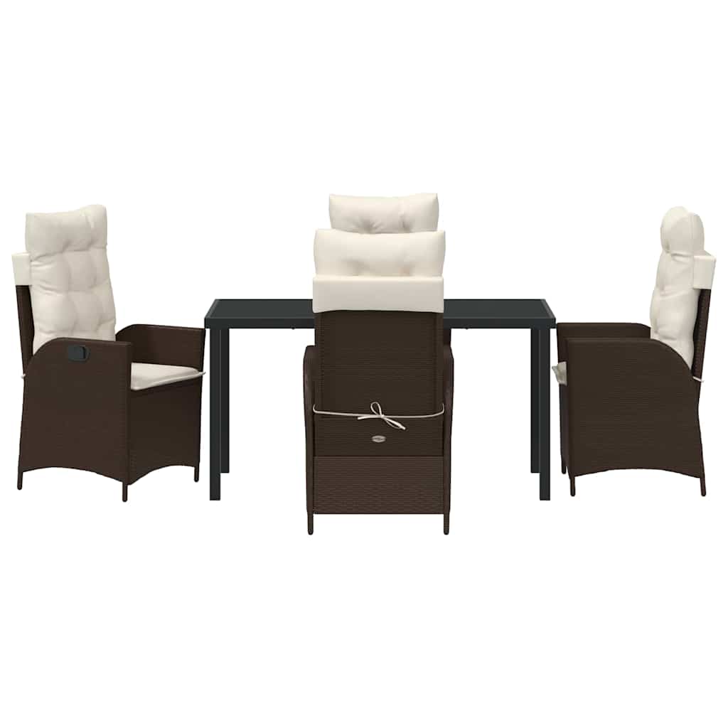 Have Spisebordssæt 5 stk. Brun polyrattan