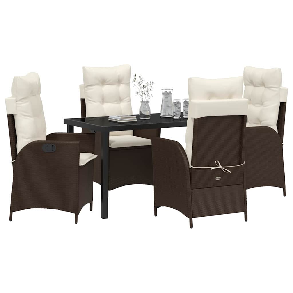 Have Spisebordssæt 5 stk. Brun polyrattan