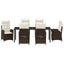 Have Spisebordssæt med pude 7 pcs Brun polyrattan