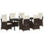 Have Spisebordssæt med pude 7 pcs Brun polyrattan