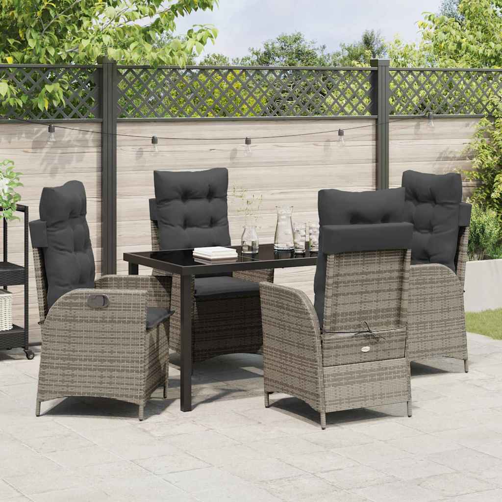 Have Spisebordssæt 5 stk. Grå polyrattan