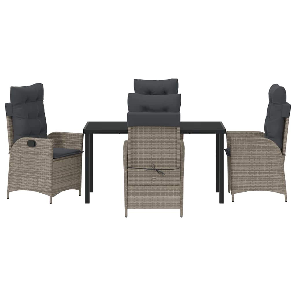 Have Spisebordssæt 5 stk. Grå polyrattan