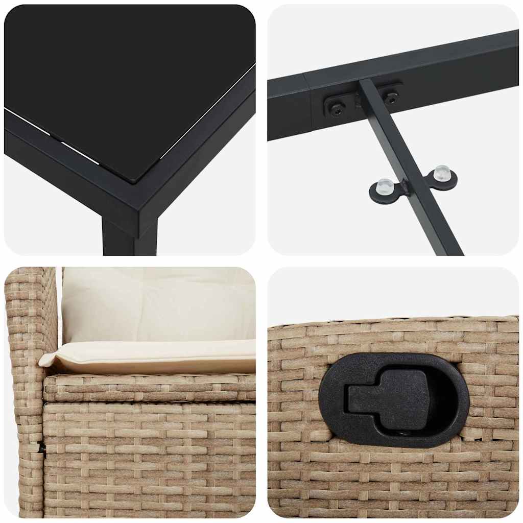 Have Spisebordssæt 5 stk. Beige polyrattan