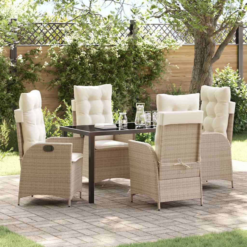 Have Spisebordssæt 5 stk. Beige polyrattan