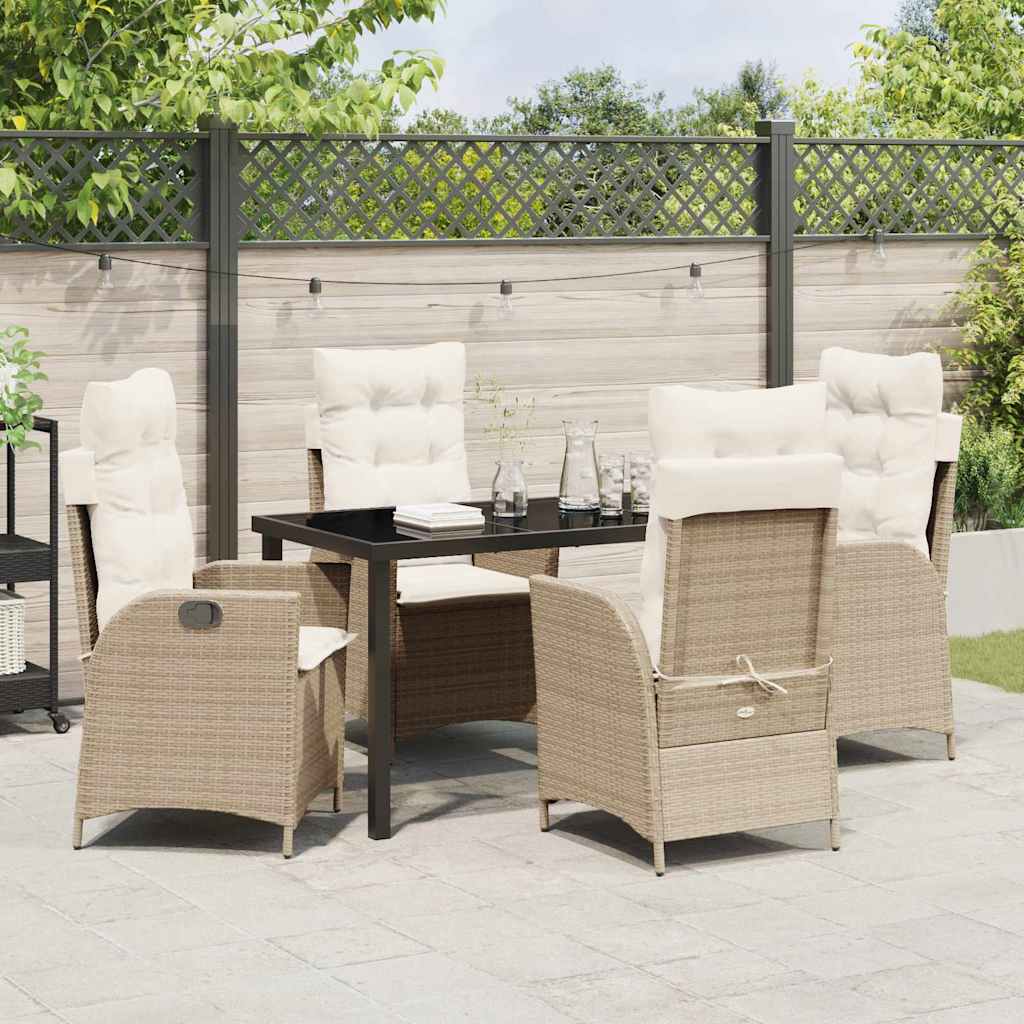 Have Spisebordssæt 5 stk. Beige polyrattan