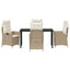 Have Spisebordssæt 5 stk. Beige polyrattan
