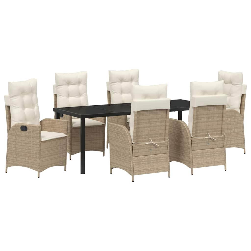 Have Spisebordssæt med pude 7 pcs Beige polyrattan