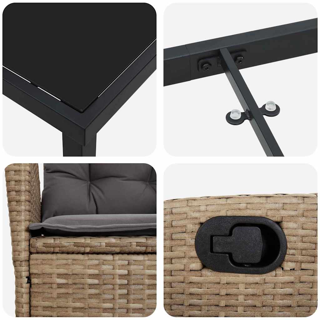 Have Spisebordssæt 5 stk. Beige polyrattan