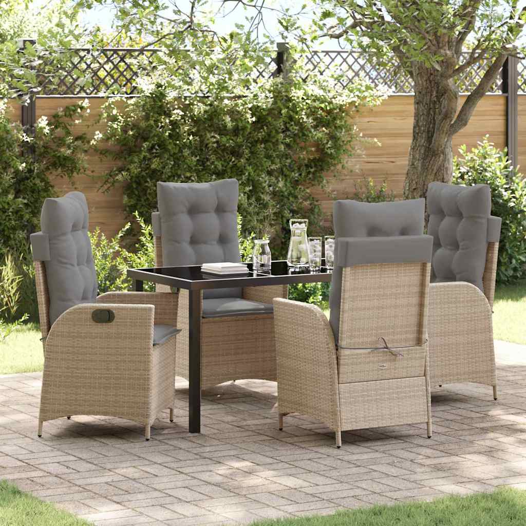 Have Spisebordssæt 5 stk. Beige polyrattan