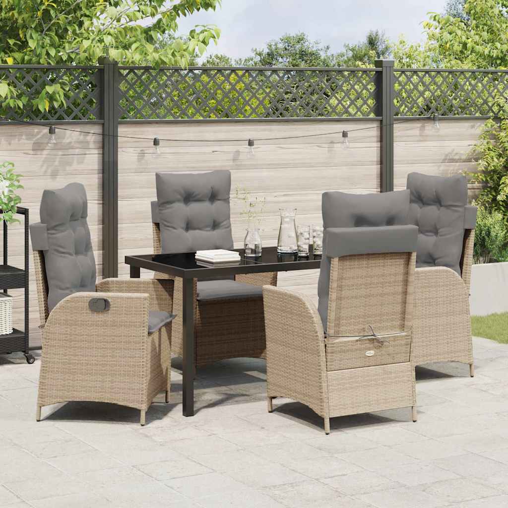 Have Spisebordssæt 5 stk. Beige polyrattan