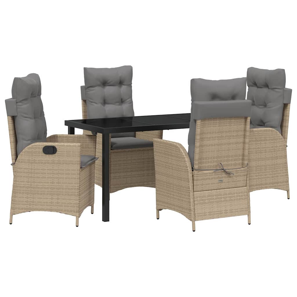 Have Spisebordssæt 5 stk. Beige polyrattan