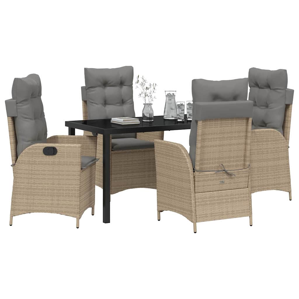 Have Spisebordssæt 5 stk. Beige polyrattan