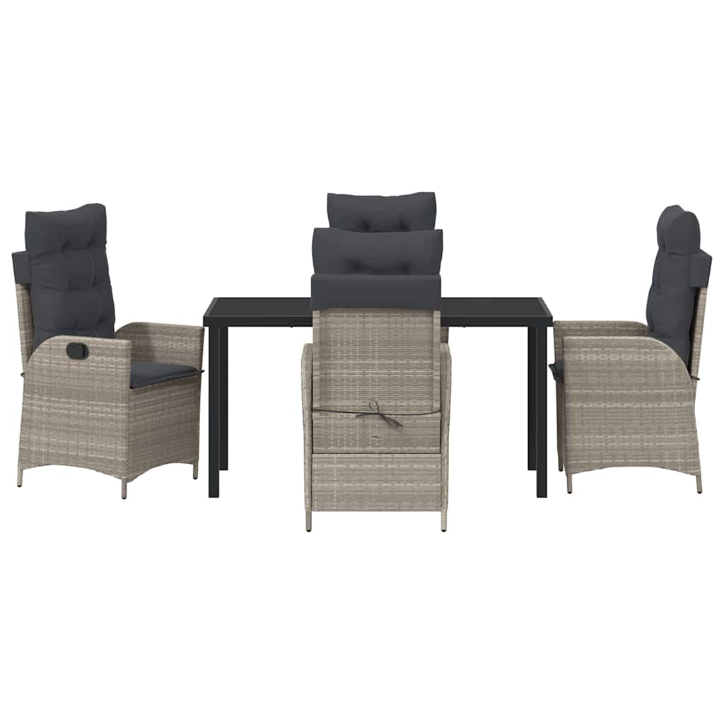 Have Spisebordssæt 5 stk. Lysegrå polyrattan