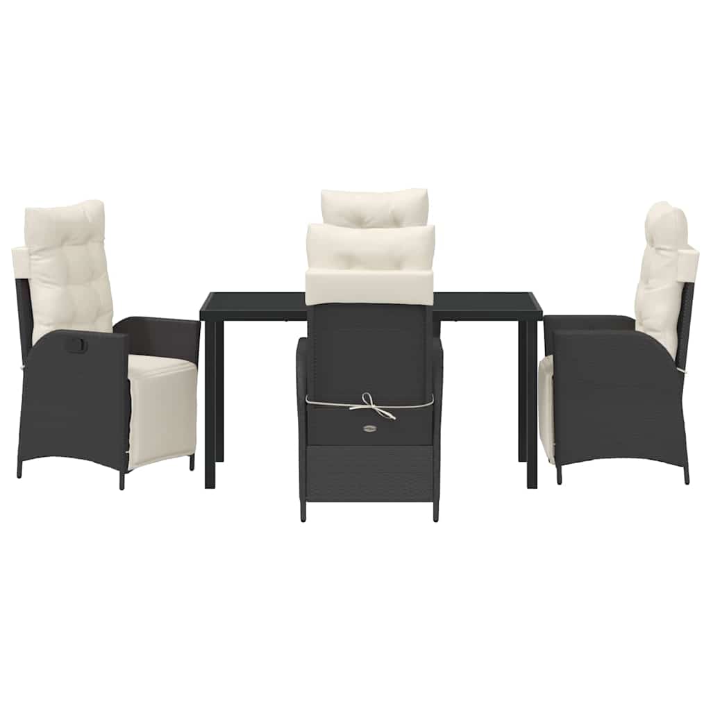 Have Spisebordssæt 5 stk. Sort polyrattan