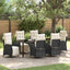 Have Spisebordssæt med pude 7 pcs Sort polyrattan
