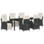 Have Spisebordssæt med pude 7 pcs Sort polyrattan