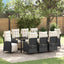 Have Spisebordssæt med pude 9 pcs Sort polyrattan