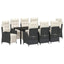 Have Spisebordssæt med pude 9 pcs Sort polyrattan