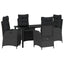 Have Spisebordssæt 5 stk. Sort polyrattan