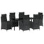 Have Spisebordssæt med pude 7 pcs Sort polyrattan
