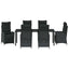 Have Spisebordssæt med pude 7 pcs Sort polyrattan