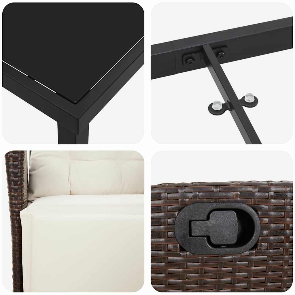 Have Spisebordssæt 5 stk. Brun polyrattan